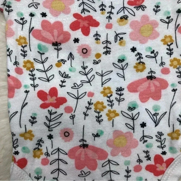 Gerber Onesie Diaper Shirt White  / Floral Size Newborn - Picture 11 of 16